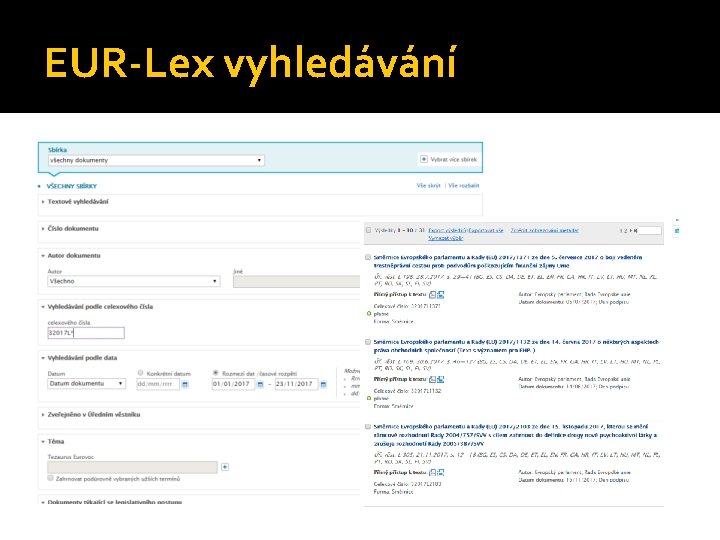 EUR-Lex vyhledávání 