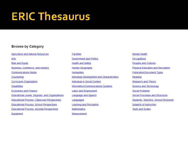 ERIC Thesaurus 