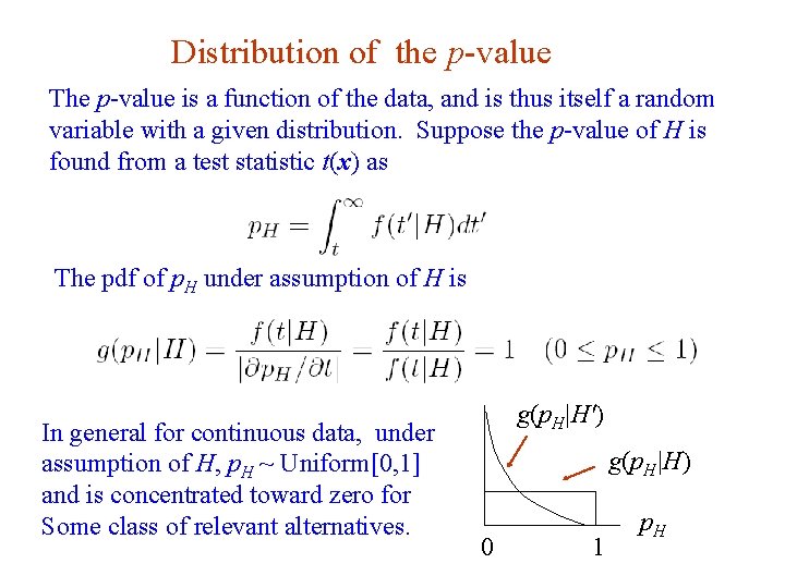 Distribution of the p-value The p-value is a function of the data, and is
