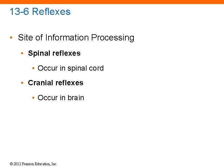 13 -6 Reflexes • Site of Information Processing • Spinal reflexes • Occur in