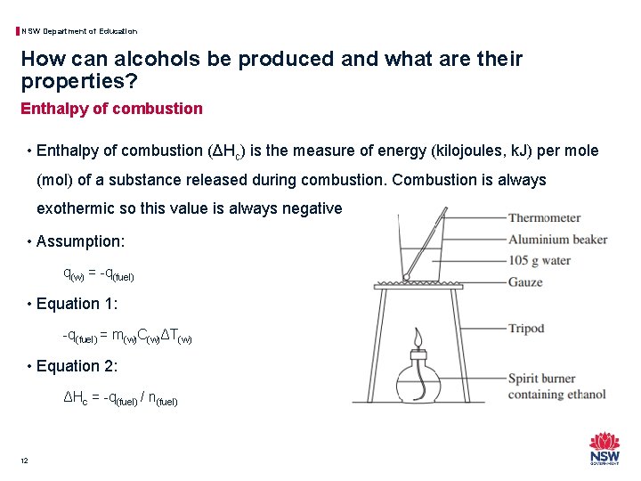 NSW Department of Education How can alcohols be produced and what are their properties?