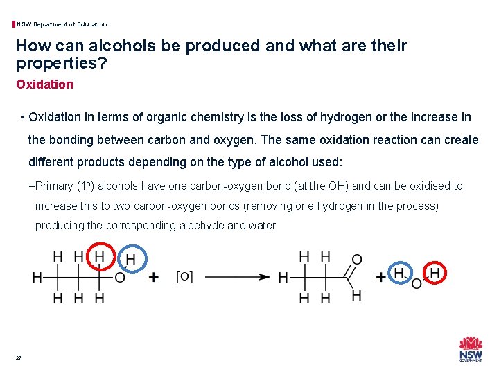 NSW Department of Education How can alcohols be produced and what are their properties?