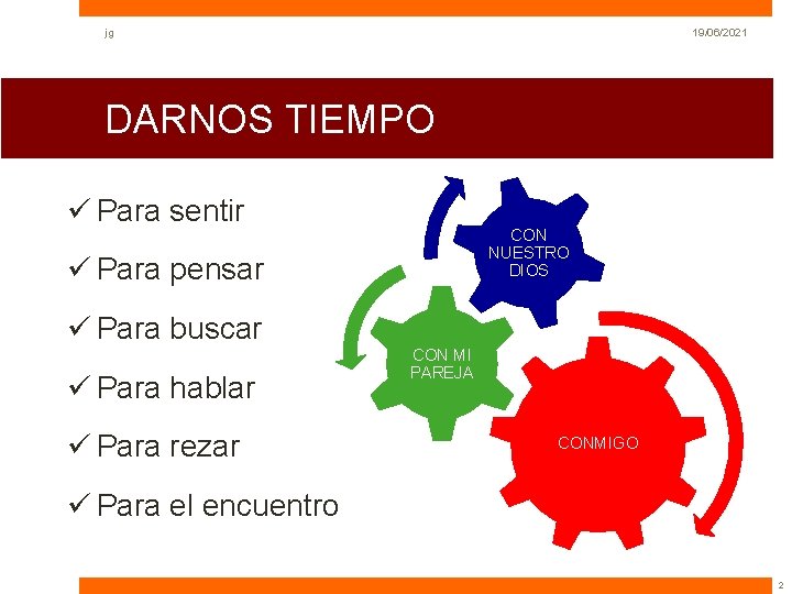 jg 19/06/2021 DARNOS TIEMPO ü Para sentir CON NUESTRO DIOS ü Para pensar ü jg 19/06/2021 DARNOS TIEMPO ü Para sentir CON NUESTRO DIOS ü Para pensar ü