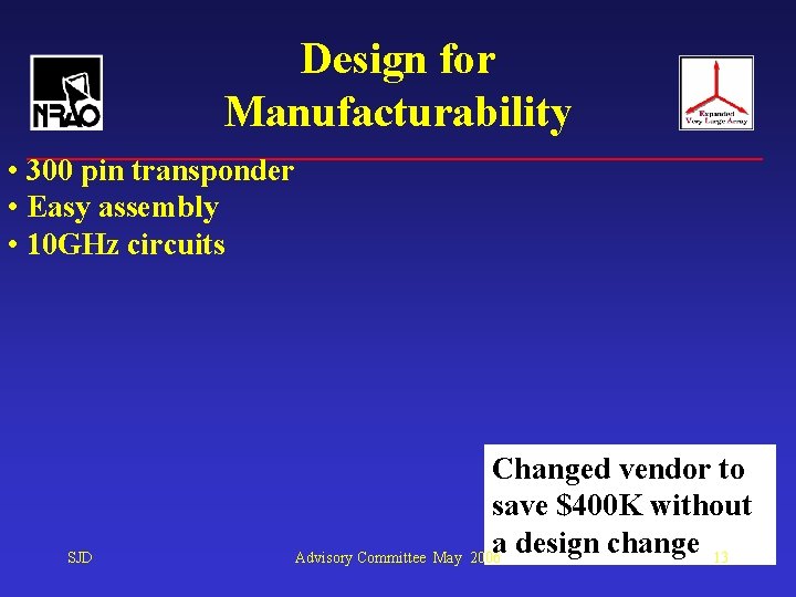Design for Manufacturability • 300 pin transponder • Easy assembly • 10 GHz circuits