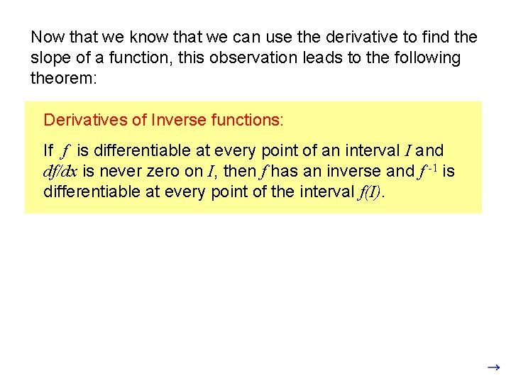 Now that we know that we can use the derivative to find the slope