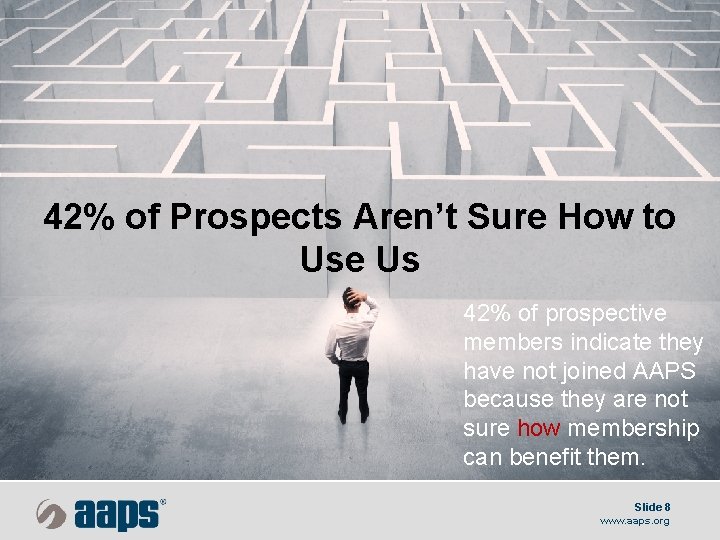 42% of Prospects Aren’t Sure How to Use Us 42% of prospective members indicate