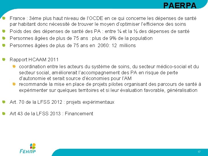 PAERPA France : 3ème plus haut niveau de l’OCDE en ce qui concerne les