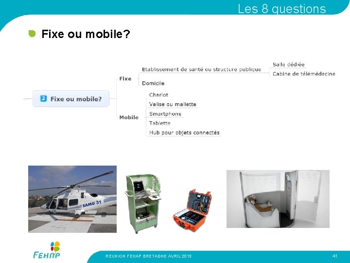 Les 8 questions Fixe ou mobile? REUNION FEHAP BRETAGNE AVRIL 2015 41 