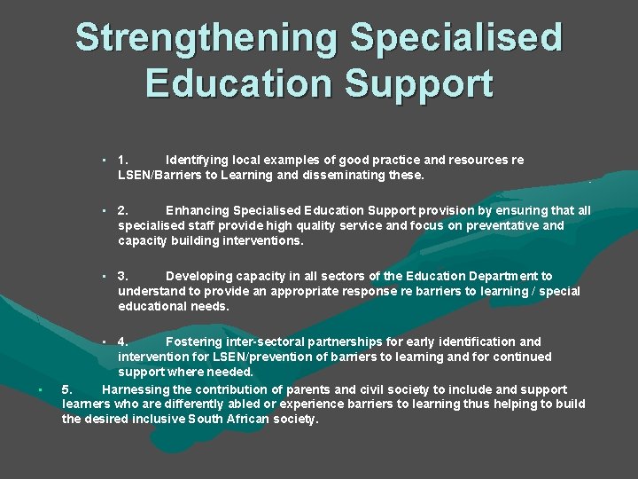 Strengthening Specialised Education Support • 1. Identifying local examples of good practice and resources Strengthening Specialised Education Support • 1. Identifying local examples of good practice and resources