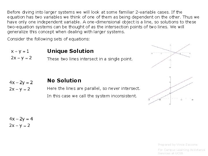 Before diving into larger systems we will look at some familiar 2 -variable cases.