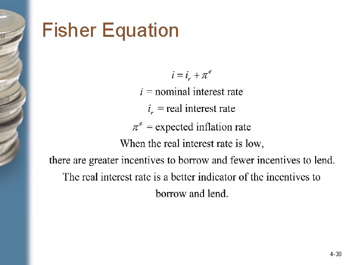 Fisher Equation 4 -30 