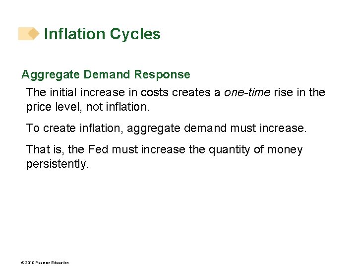 Inflation Cycles Aggregate Demand Response The initial increase in costs creates a one-time rise