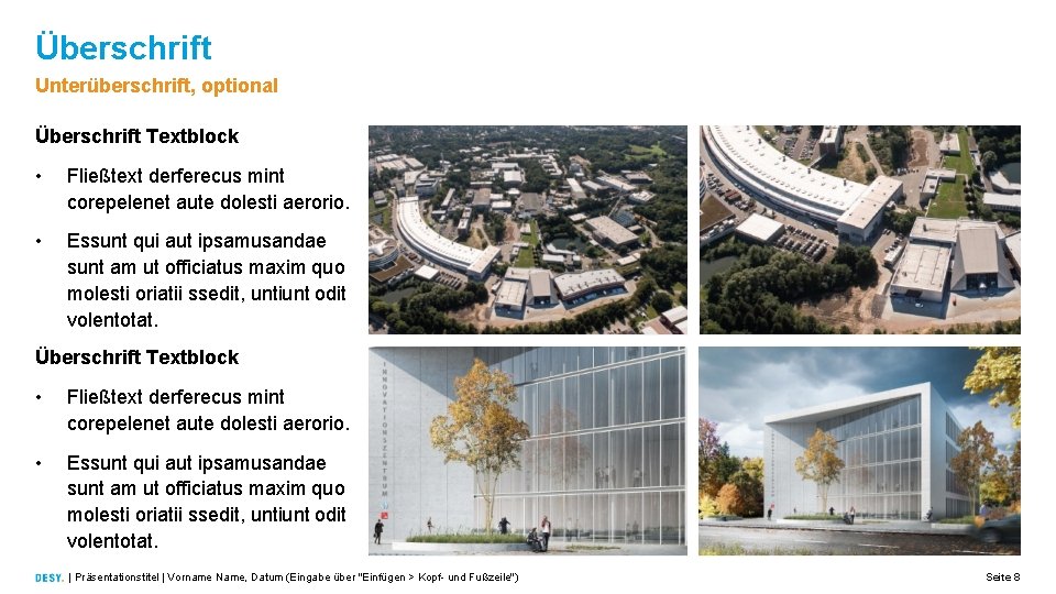 Überschrift Unterüberschrift, optional Überschrift Textblock • Fließtext derferecus mint corepelenet aute dolesti aerorio. •