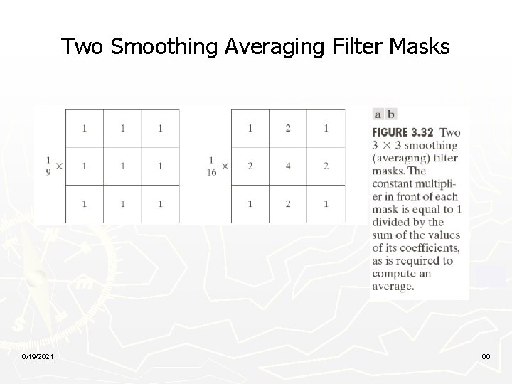 Two Smoothing Averaging Filter Masks 6/19/2021 66 