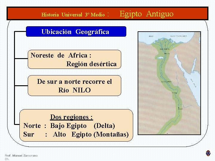 Historia Universal 3º Medio : Egipto Antiguo Ubicación Geográfica Noreste de Africa : Región