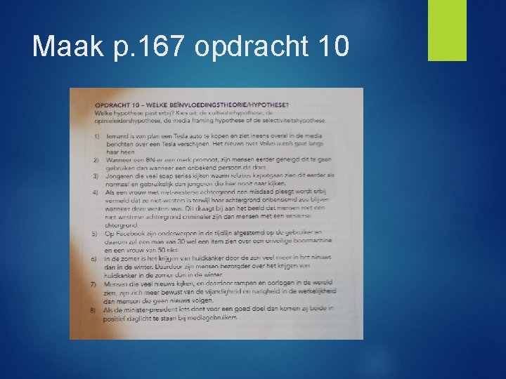 Maak p. 167 opdracht 10 