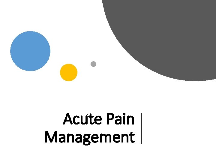 Acute Pain Management 