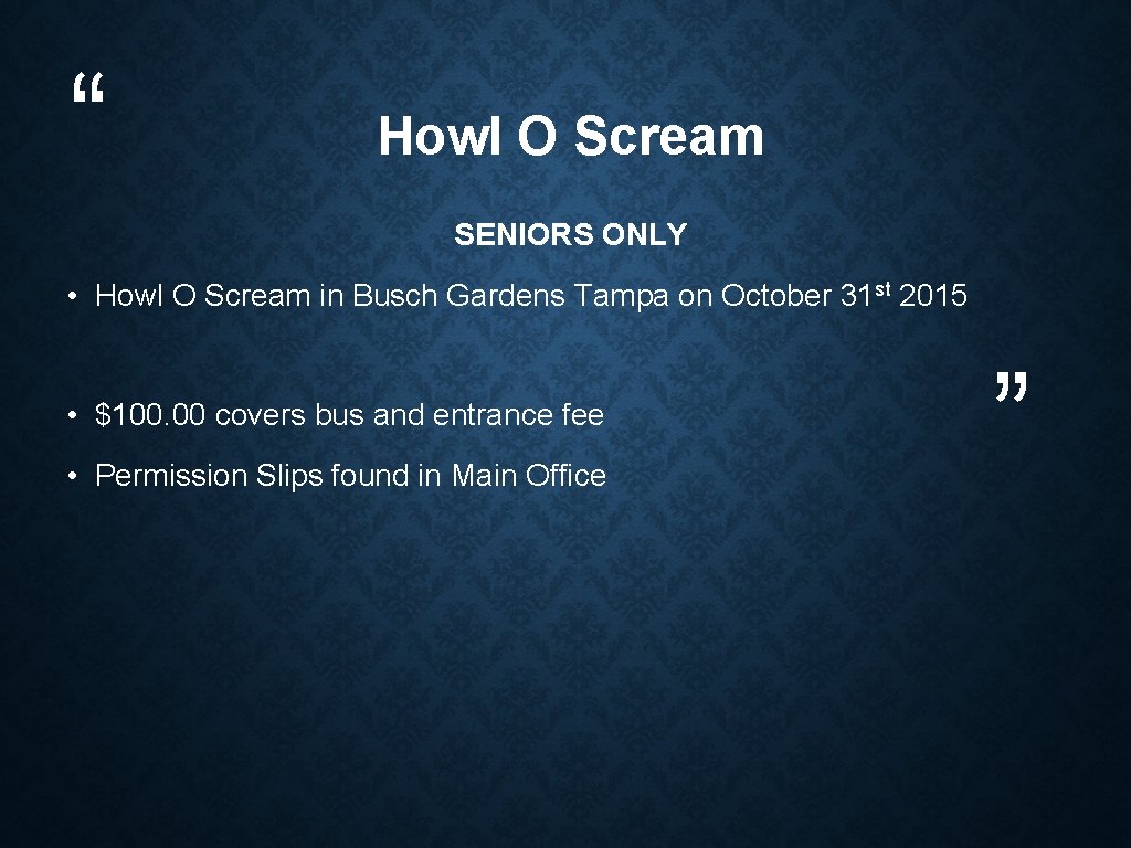 “ Howl O Scream SENIORS ONLY • Howl O Scream in Busch Gardens Tampa