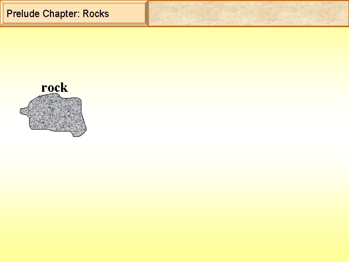 Prelude Chapter: Rocks rock 