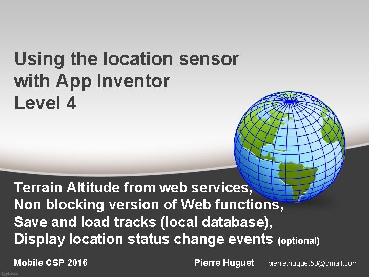 Using the location sensor with App Inventor Level 4 Terrain Altitude from web services,