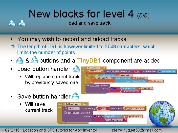 New blocks for level 4 (5/5) load and save track • You may wish