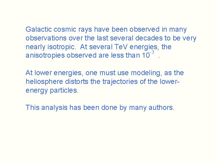 Galactic cosmic rays have been observed in many observations over the last several decades