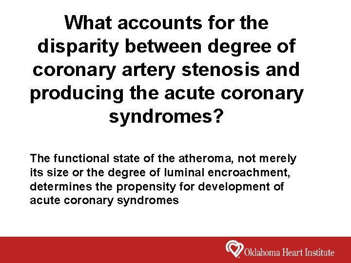 What accounts for the disparity between degree of coronary artery stenosis and producing the