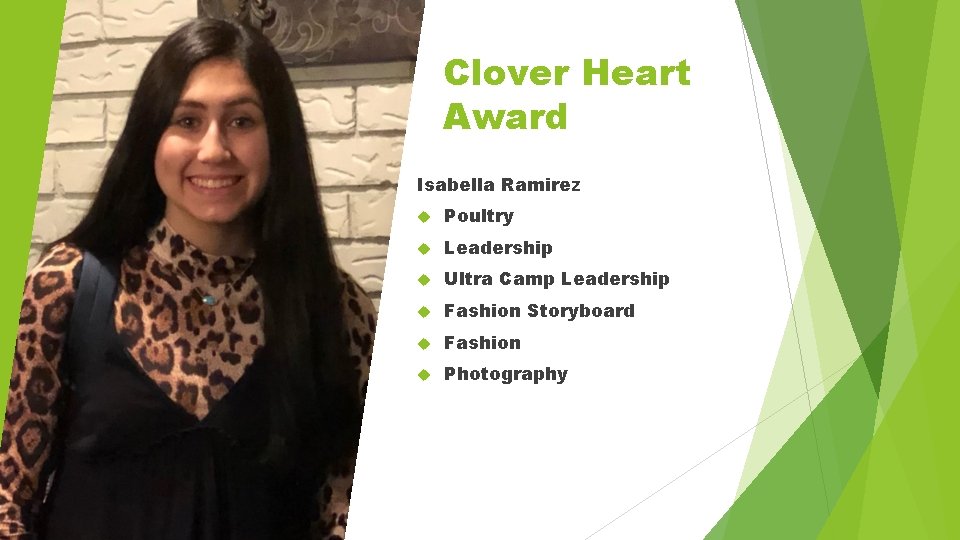 Clover Heart Award Isabella Ramirez Poultry Leadership Ultra Camp Leadership Fashion Storyboard Fashion Photography