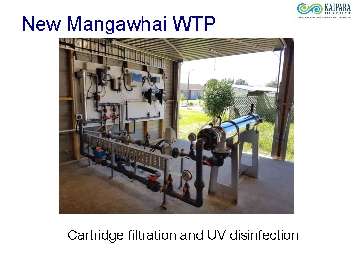 New Mangawhai WTP Cartridge filtration and UV disinfection 