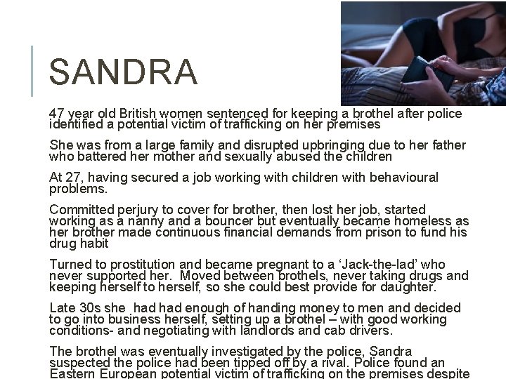 SANDRA 47 year old British women sentenced for keeping a brothel after police identified