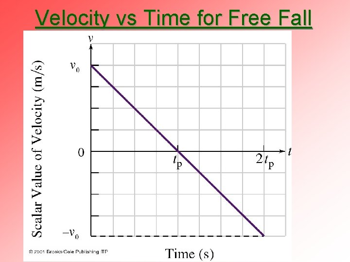 Velocity vs Time for Free Fall 