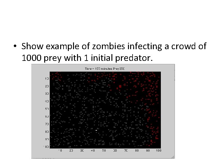  • Show example of zombies infecting a crowd of 1000 prey with 1