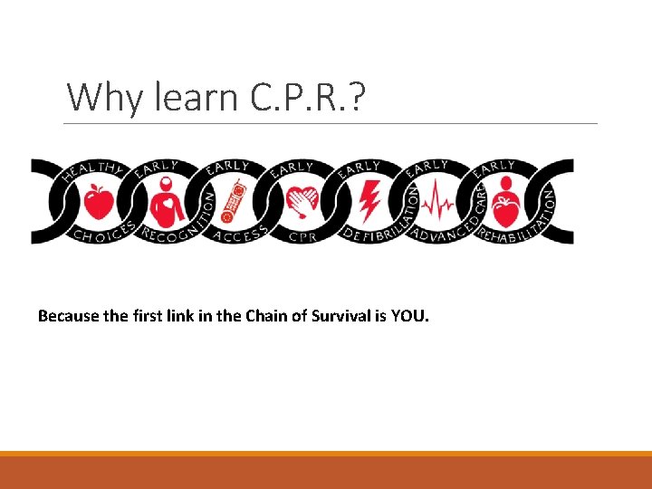 Why learn C. P. R. ? Because the first link in the Chain of