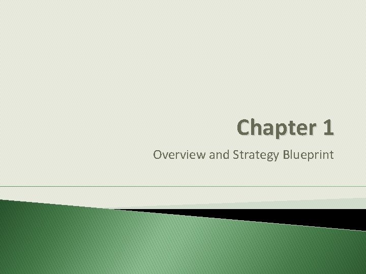 Chapter 1 Overview and Strategy Blueprint 