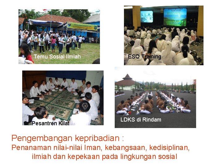 Temu Sosial Ilmiah Outbound Pesantren Kilat ESQ Training LDKS di Rindam Pengembangan kepribadian :