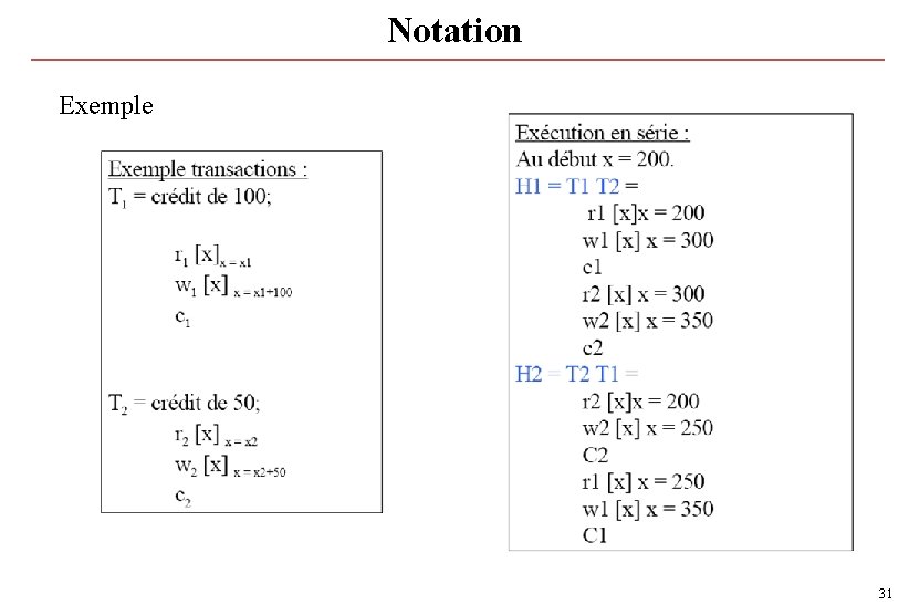 Notation Exemple 31 Notation Exemple 31
