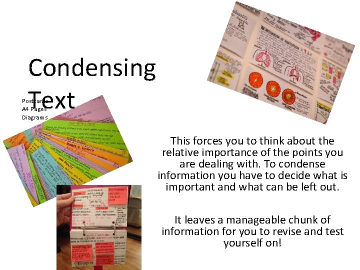 Condensing Text Postcards A 4 Pages Diagrams This forces you to think about the