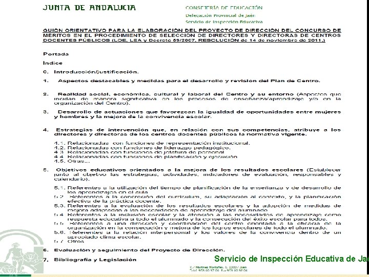 Servicio de Inspección Educativa de Jaé 