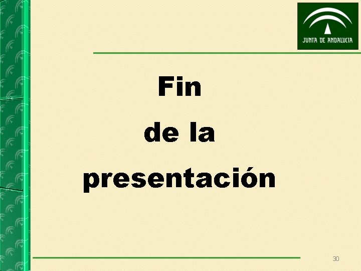 Fin de la presentación 30 