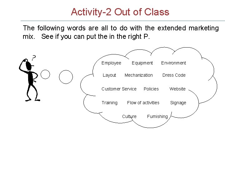 Activity-2 Out of Class The following words are all to do with the extended