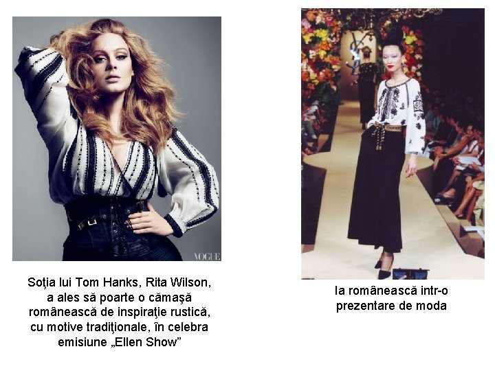 Soţia lui Tom Hanks, Rita Wilson, a ales să poarte o cămaşă românească de