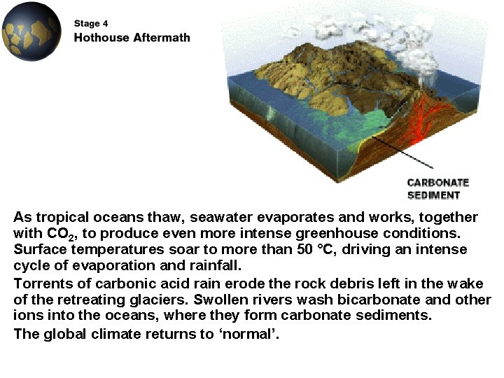 As tropical oceans thaw, seawater evaporates and works, together with CO 2, to produce