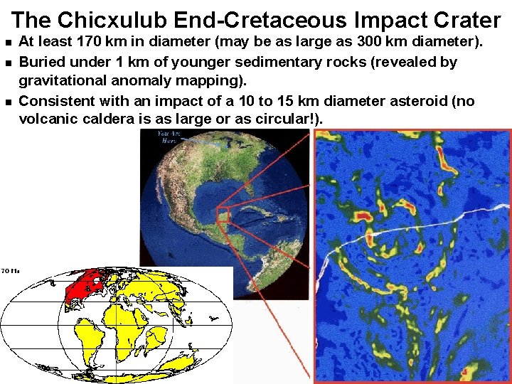 The Chicxulub End-Cretaceous Impact Crater At least 170 km in diameter (may be as