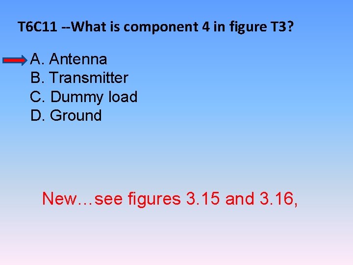 T 6 C 11 --What is component 4 in figure T 3? A. Antenna
