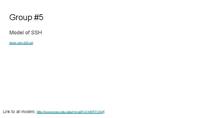 Group #5 Model of SSH Anim. ssh. d 20. gif Link to all models: