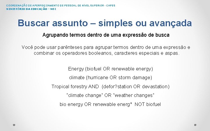 COORDENAÇÃO DE APERFEIÇOAMENTO DE PESSOAL DE NÍVEL SUPERIOR - CAPES MINISTÉRIO DA EDUCAÇÃO -