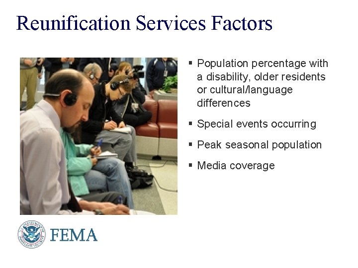 Reunification Services Factors § Population percentage with a disability, older residents or cultural/language differences