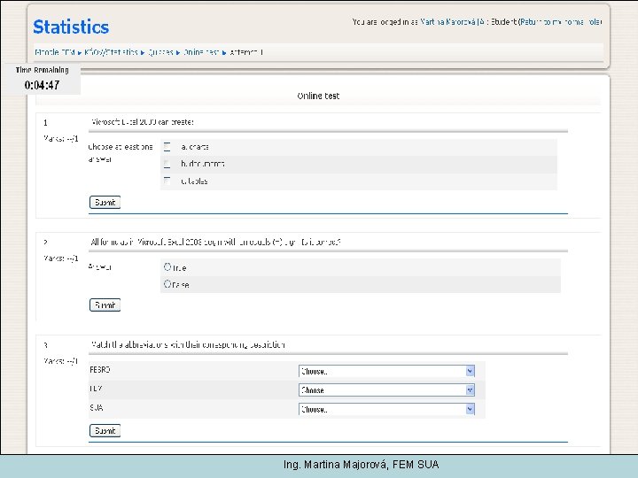 Ing. Martina Majorová, FEM SUA 