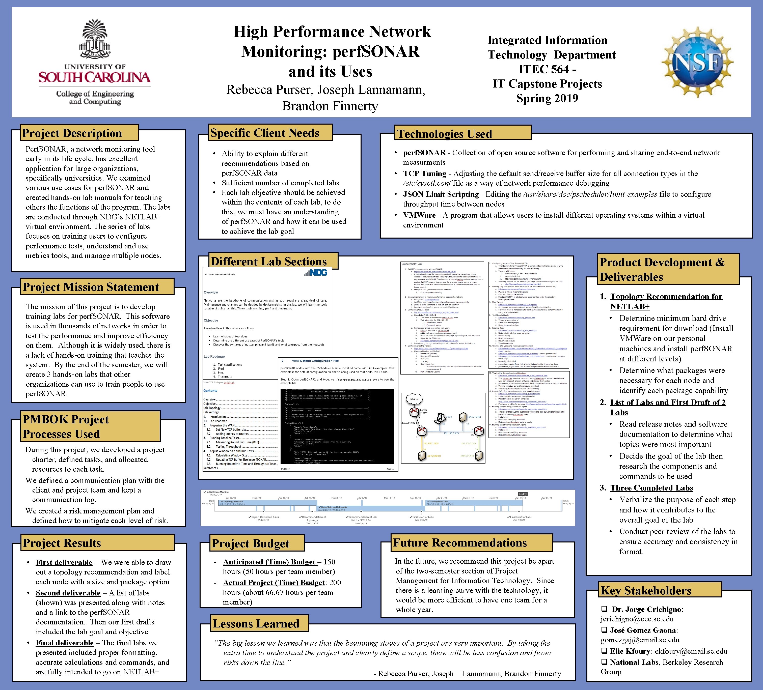 High Performance Network Monitoring: perf. SONAR and its Uses Rebecca Purser, Joseph Lannamann, Brandon