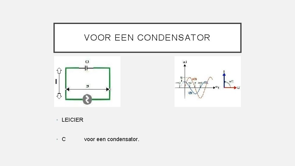 VOOR EEN CONDENSATOR • LEICIER • C voor een condensator. 
